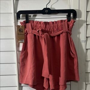 High Waist Coral Shorts